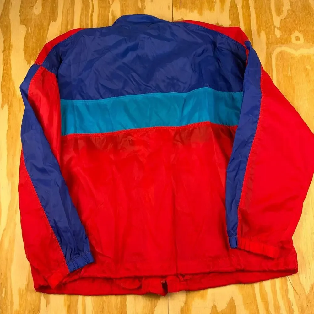 Vintage 90s Adidas Colorblock Windbreaker Festival Jacket – Red/Blue– Men’s XL